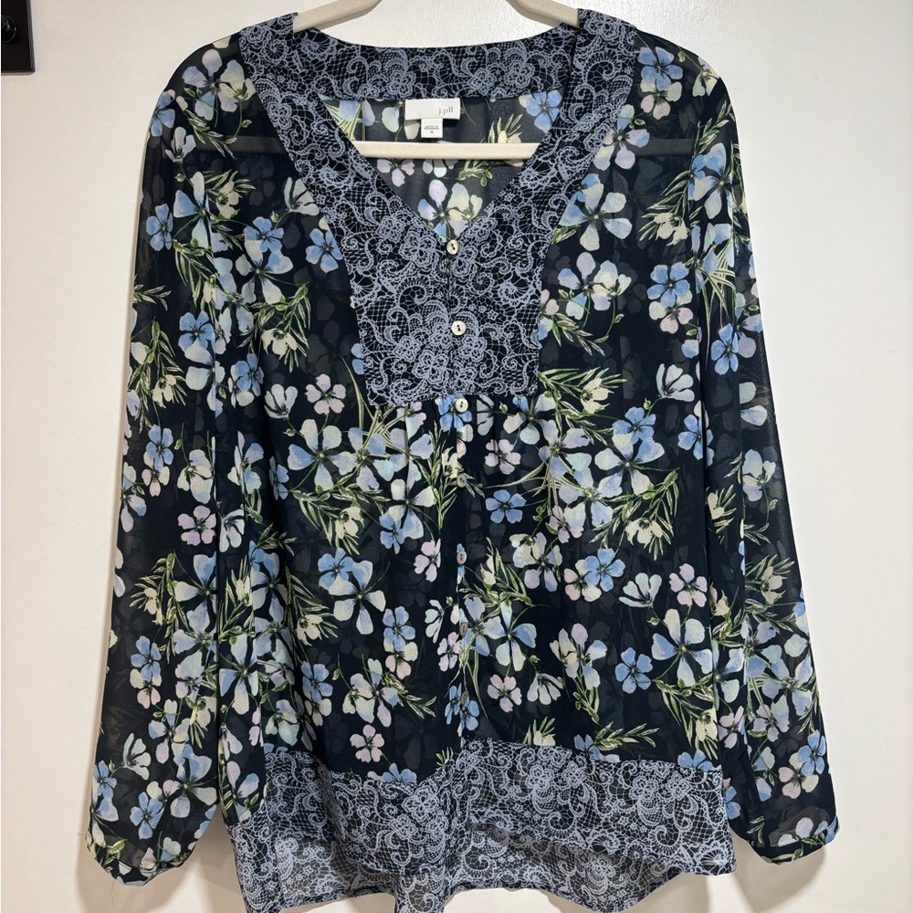 J. Jill | Floral Button Up Blouse